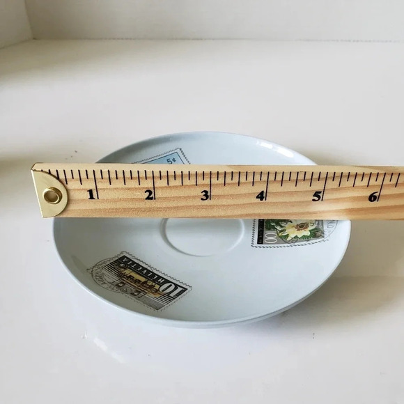 Unique Light Blue Postal Stamps Mini Tea Cup and Saucer. - Picture 9 of 10